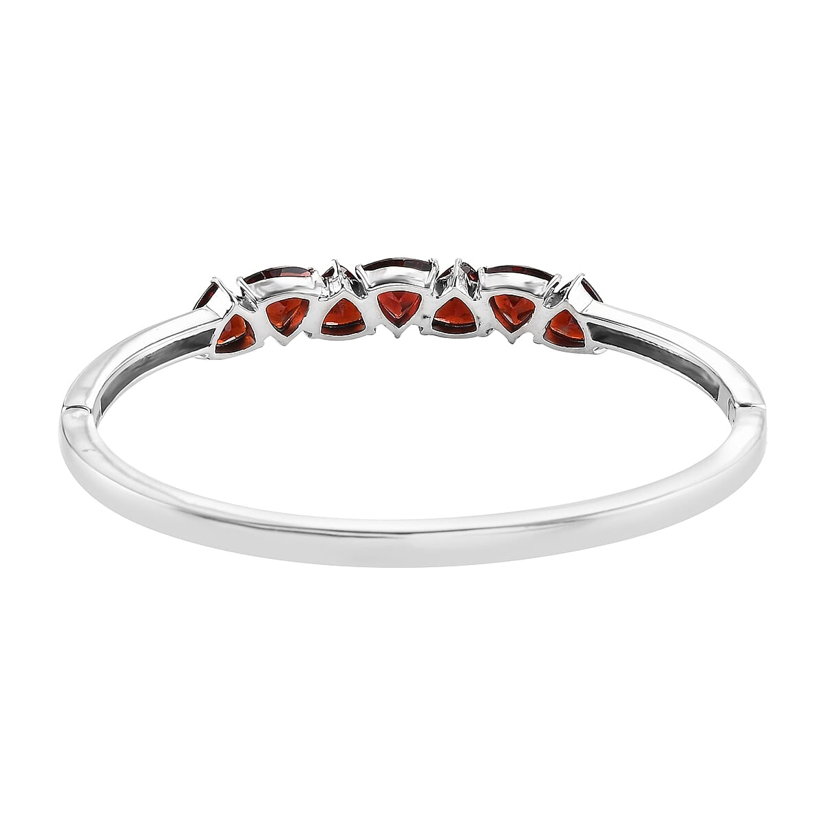 Mozambique Garnet Bangle Bracelet in Stainless Steel (7.50 In) 10.35 ctw image number 4