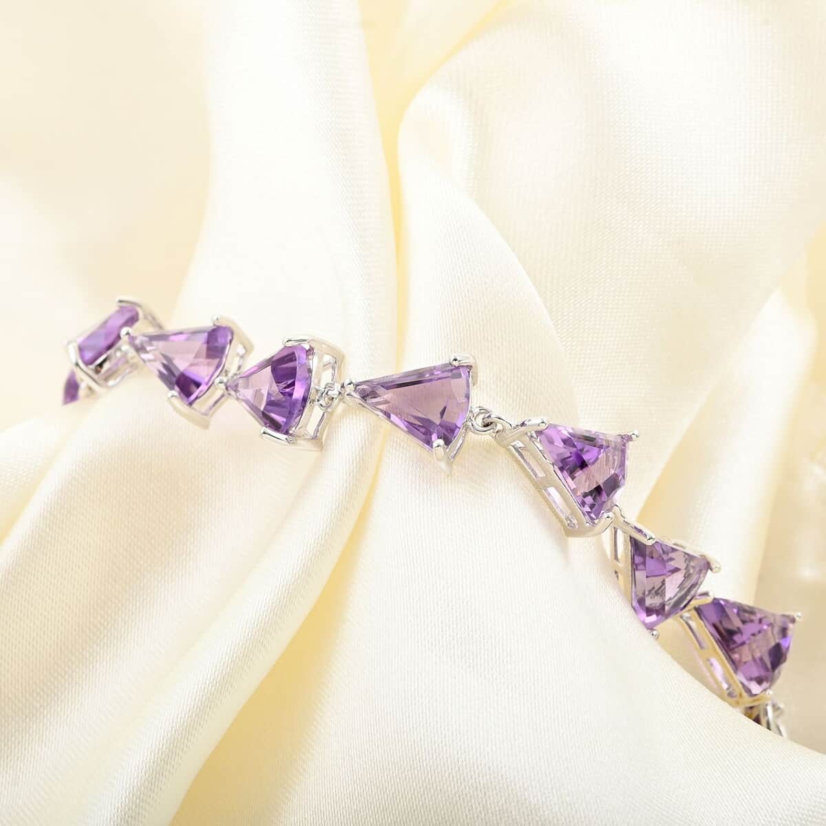 Premium African Amethyst Bracelet in Platinum Over Sterling Silver (8.00 In) 38.00 ctw image number 1