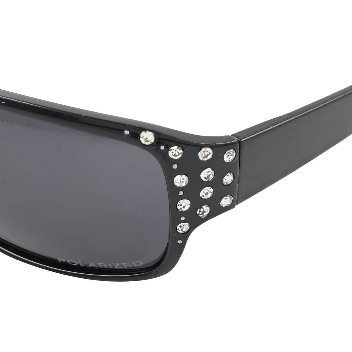 NY Closeout SolarX Women's Polarized UV 400 Fashion Sunglasses with Rhinestone - Black image number 4