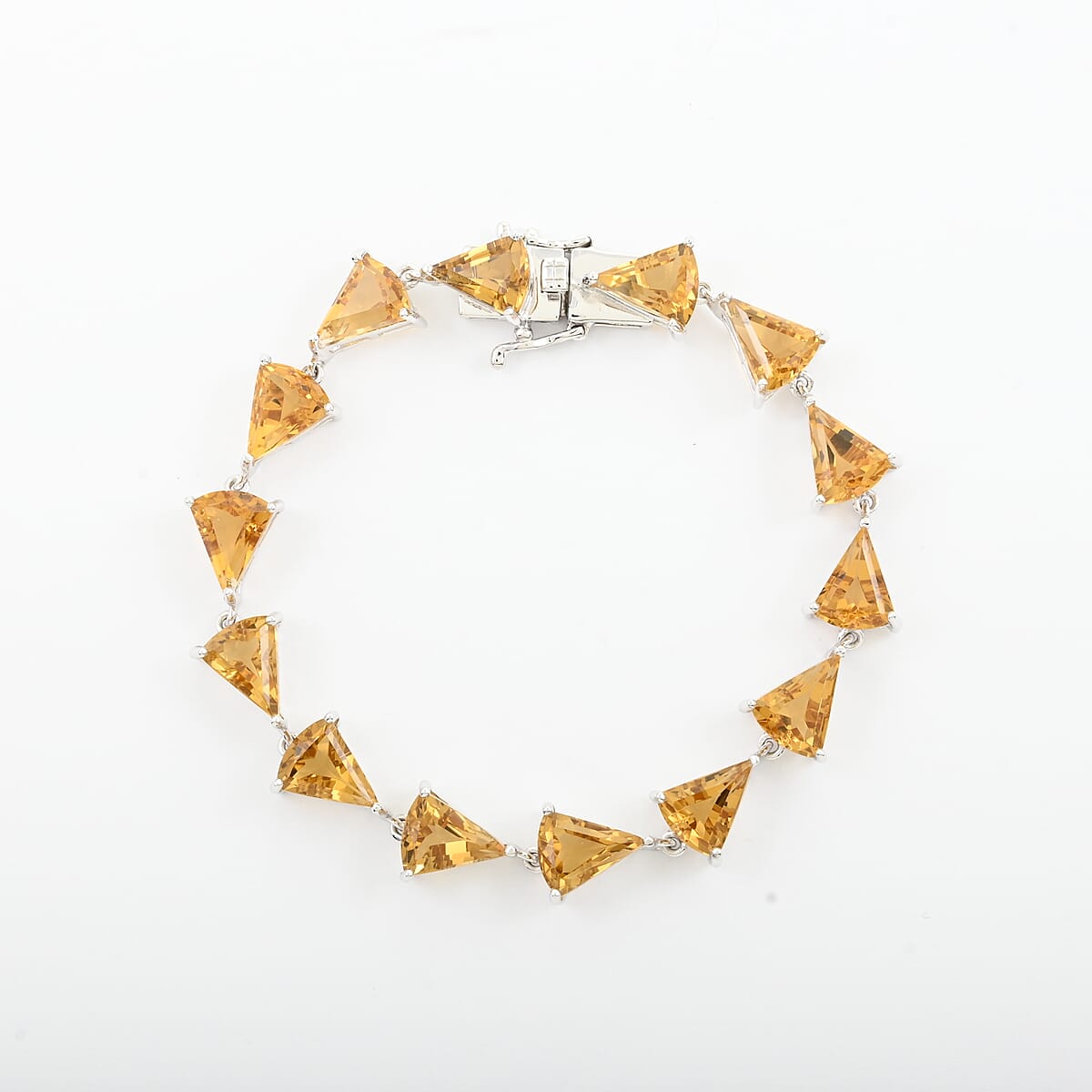 Premium Brazilian Citrine Bracelet in Platinum Over Sterling Silver (7.25 In) 34.20 ctw image number 0
