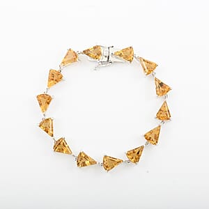 Premium Brazilian Citrine Bracelet in Platinum Over Sterling Silver (7.25 In) 34.20 ctw