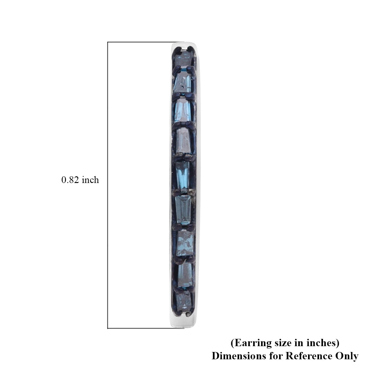 Blue Diamond Hoop Earrings in Platinum Over Sterling Silver 0.50 ctw image number 4
