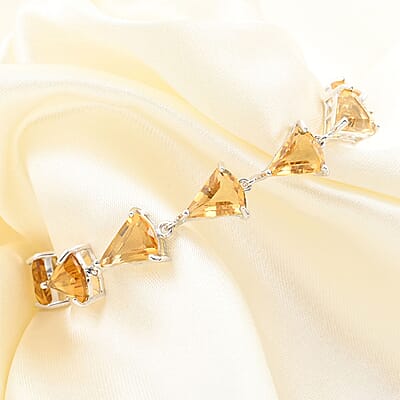 Premium Brazilian Citrine Bracelet in Platinum Over Sterling Silver (8.00 In) 38.50 ctw