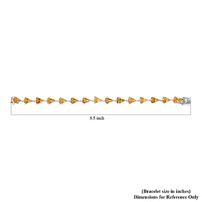 Premium Brazilian Citrine Bracelet in Platinum Over Sterling Silver (8.00 In) 38.50 ctw