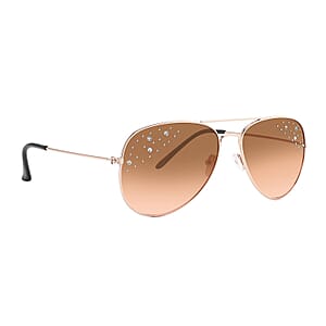 NY Closeout SolarX Brown Polarized UV400 Protection Pilot Sunglasses with Rhinestone 