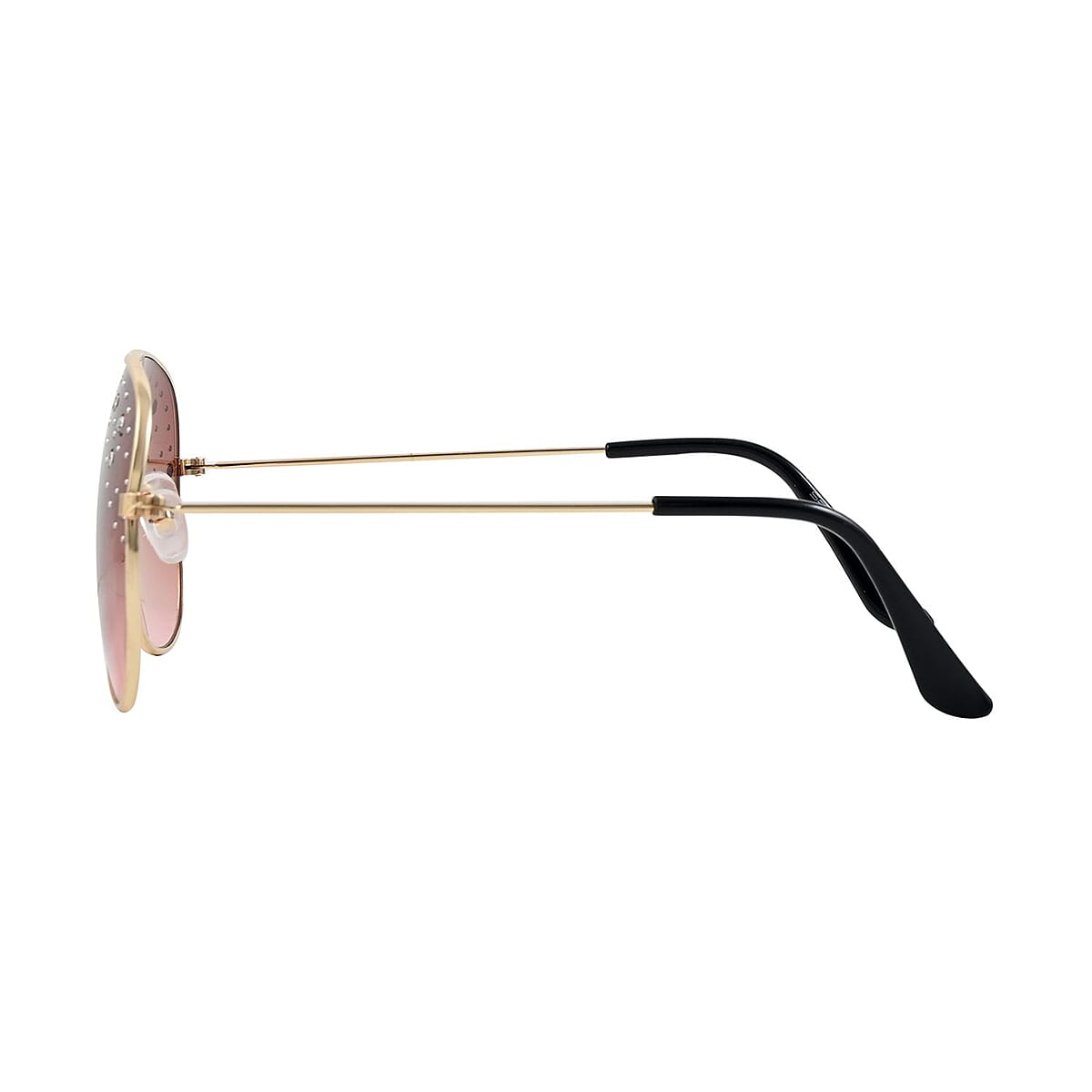 NY Closeout SolarX Brown Polarized UV400 Protection Pilot Sunglasses with Rhinestone  image number 2
