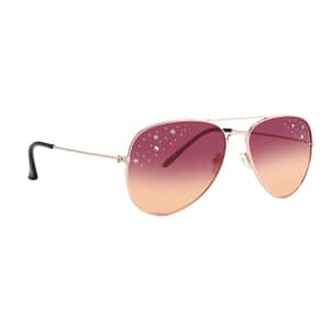 NY Closeout SolarX Pink Polarized UV400 Protection Pilot Sunglasses with Rhinestone 