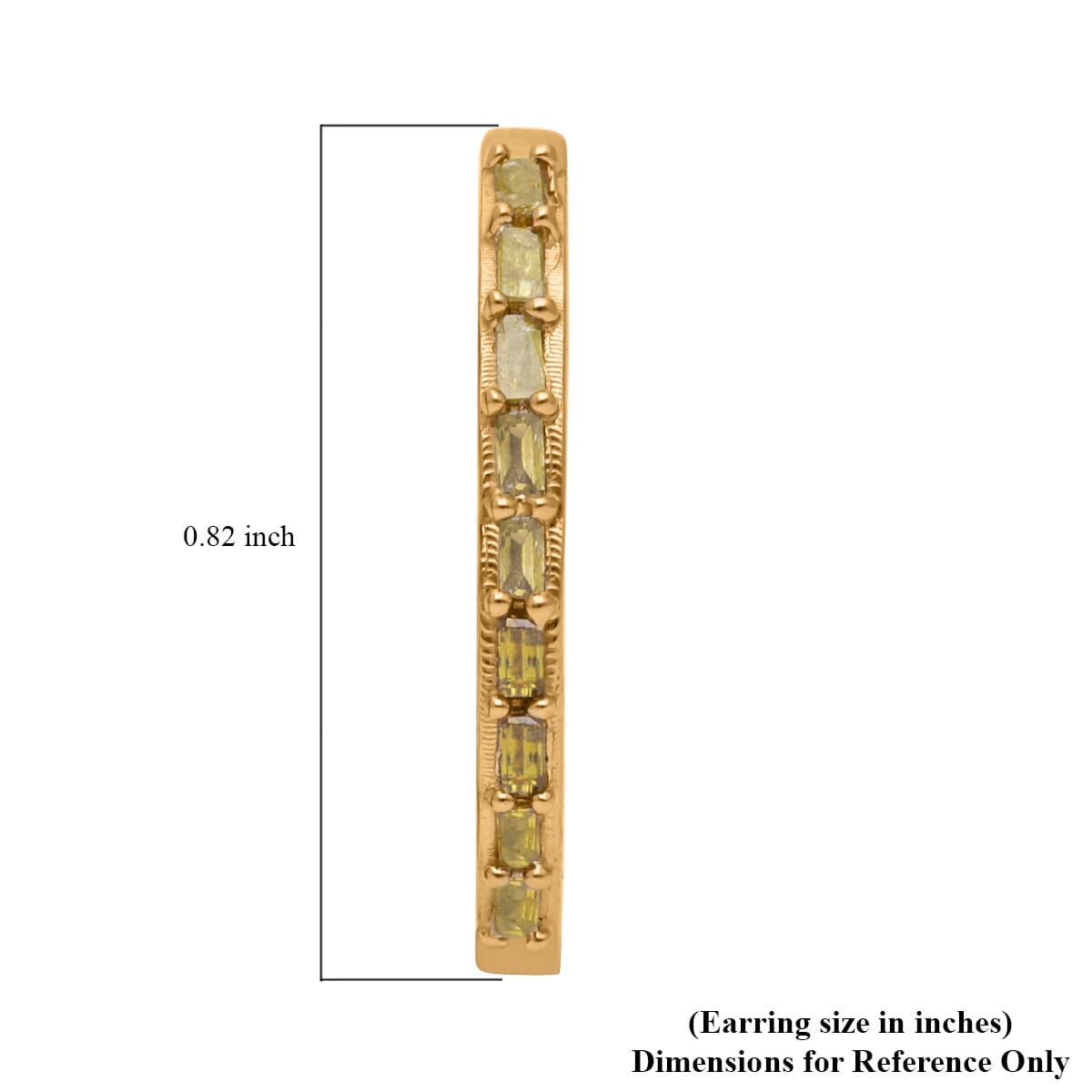 Yellow Diamond 0.50 ctw Hoop Earrings in Vermeil YG Over Sterling Silver  image number 4
