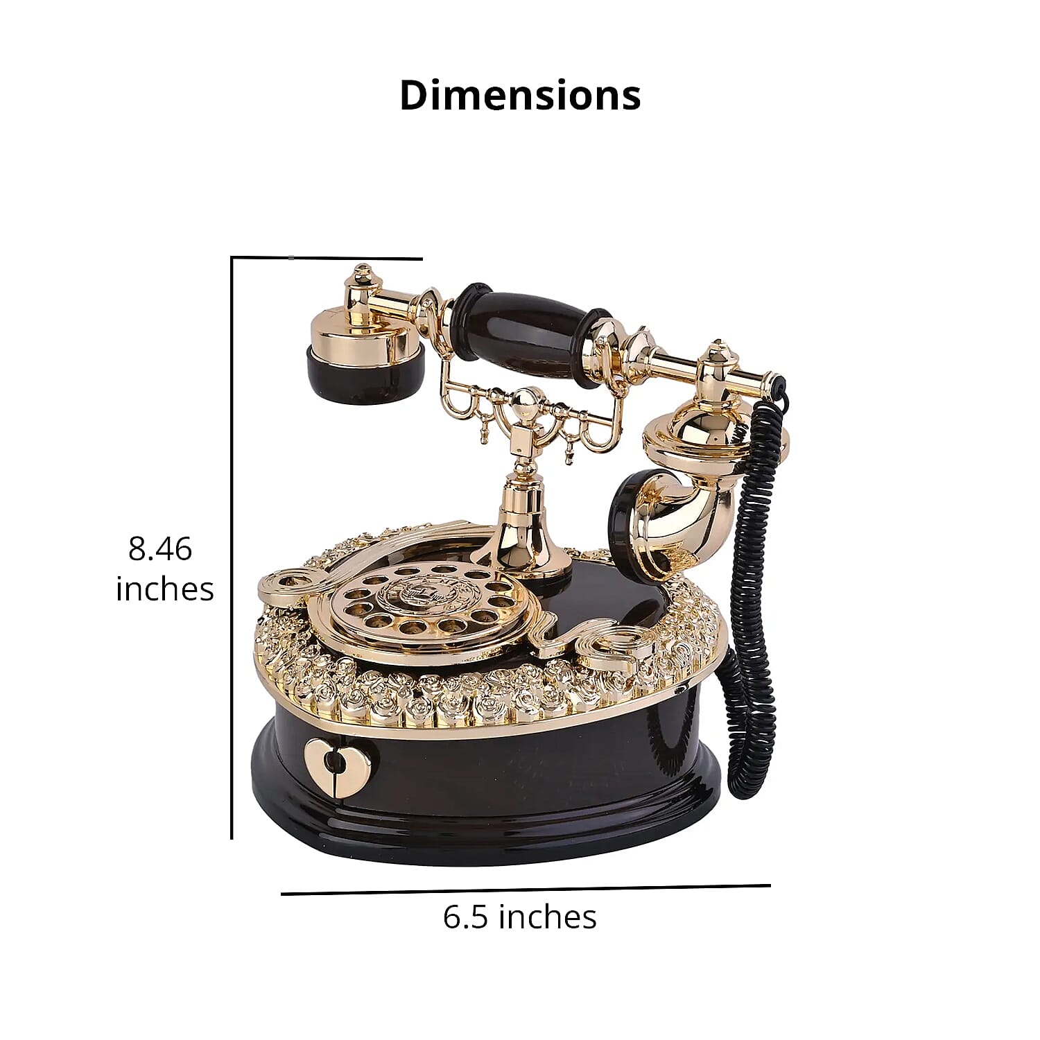 Brown and Gold Retro Telephone Music Box OR Small Jewelry Box