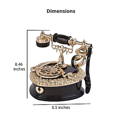 Brown and Gold Retro Telephone Music Box OR Small Jewelry Box