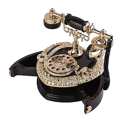 Brown and Gold Retro Telephone Music Box OR Small Jewelry Box