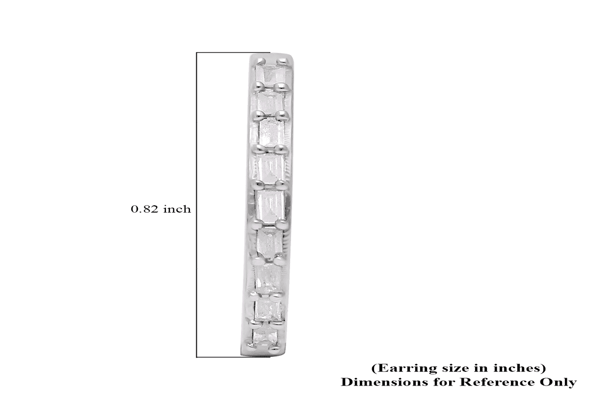 Diamond 0.50 ctw Hoop Earrings in Platinum Over Sterling Silver  image number 4
