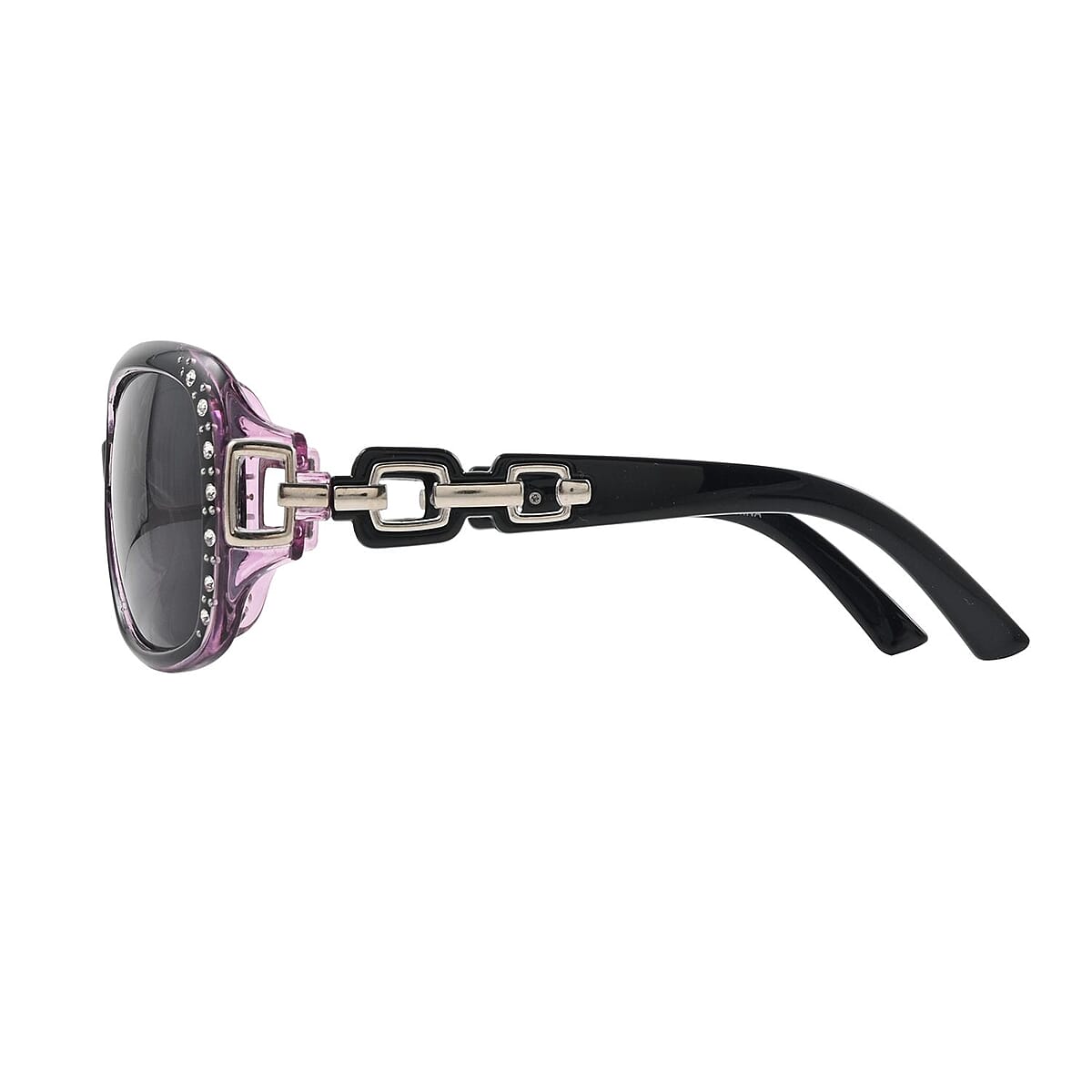 NY Closeout SolarX Women's Polarized UV 400 Fashion Linked Sunglasses with Rhinestones -Purple image number 2