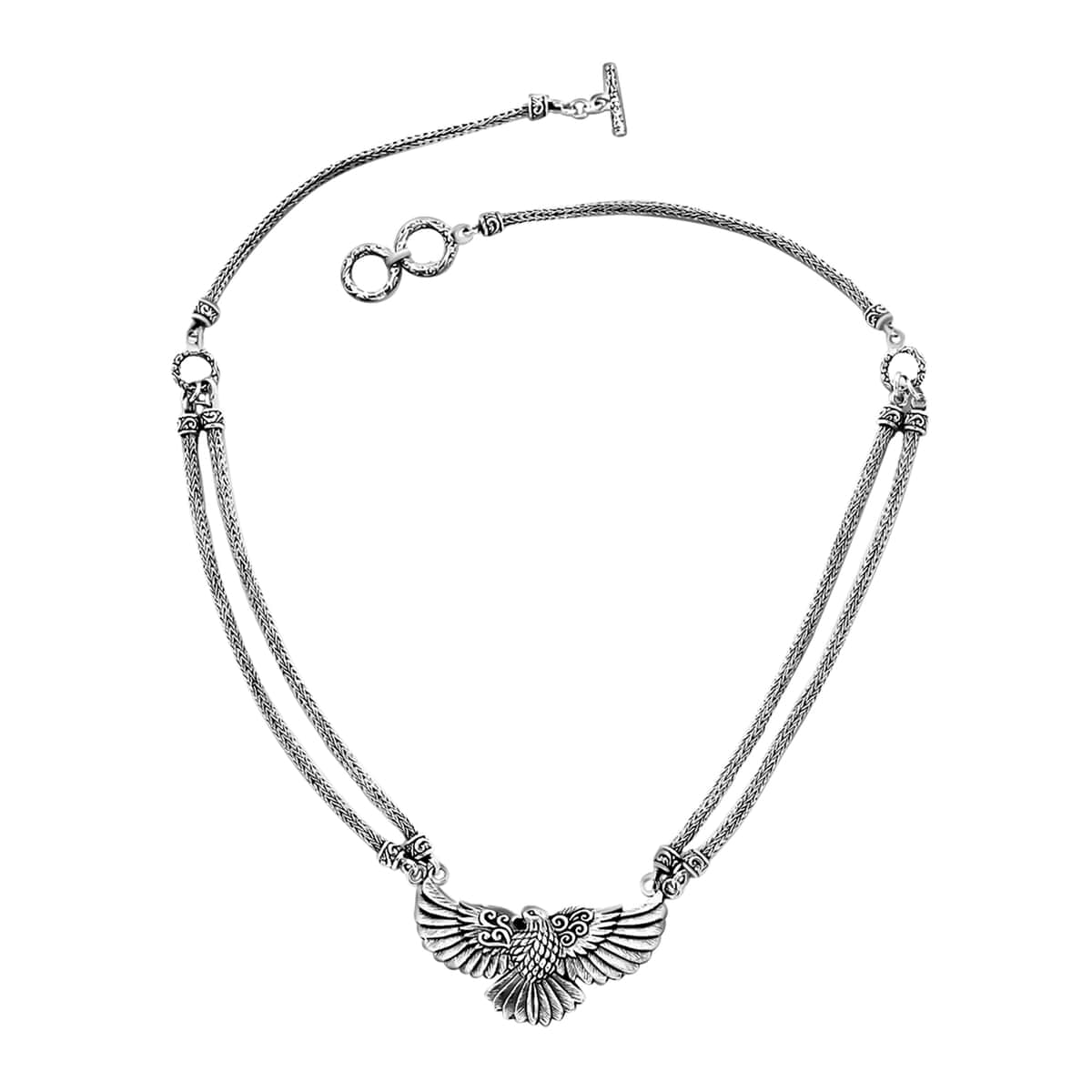 Bali Legacy Eagle Necklace, Sterling Silver Necklace, Toggle Clasp Necklace, 20-21 Inch Necklace 39 Grams image number 0