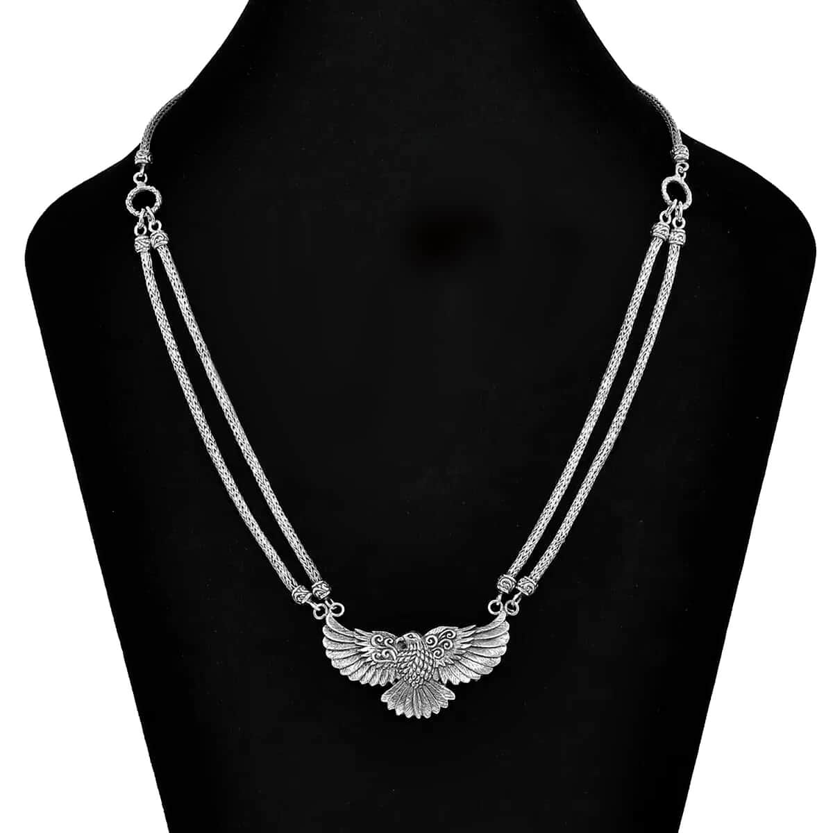 Bali Legacy Eagle Necklace, Sterling Silver Necklace, Toggle Clasp Necklace, 20-21 Inch Necklace 39 Grams image number 6