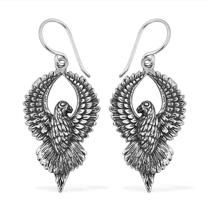Bali Legacy Eagle Earrings in Sterling Silver 12.15 Grams