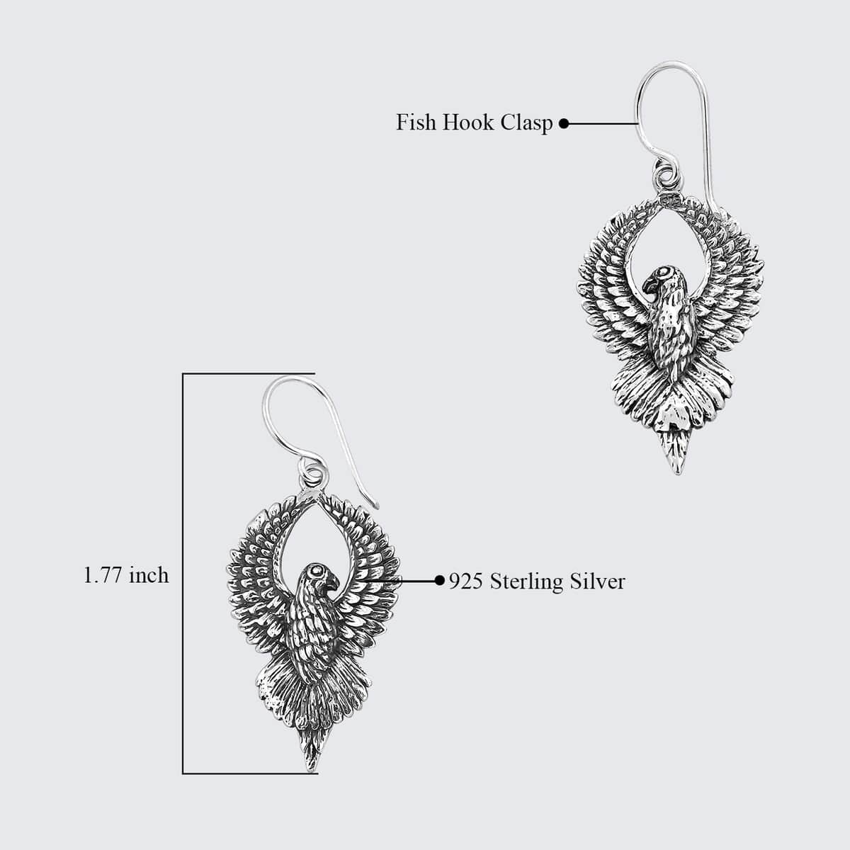 Bali Legacy Sterling Silver Eagle Earrings 12.15 Grams image number 4