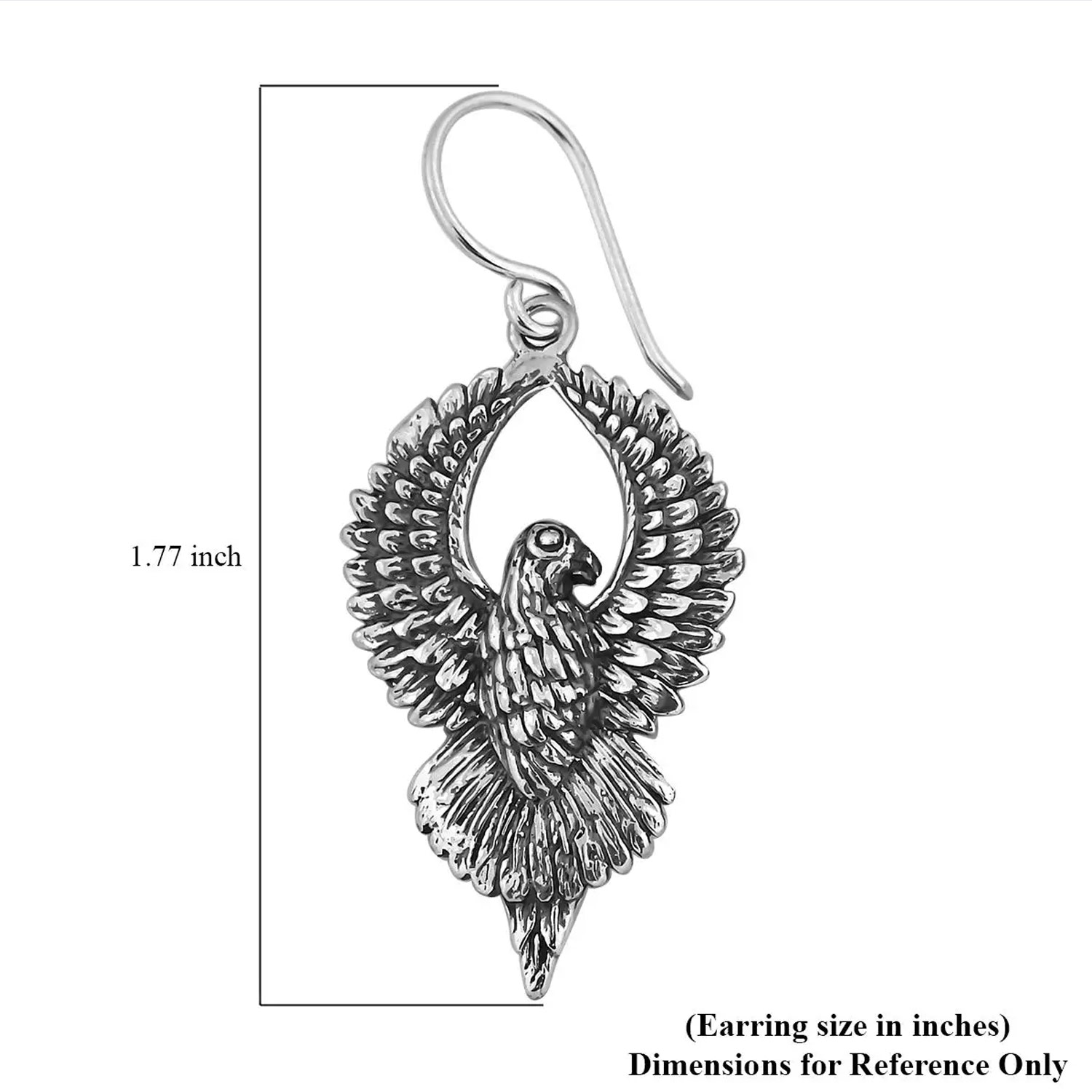 Bali Legacy Eagle Earrings in Sterling Silver 12.15 Grams