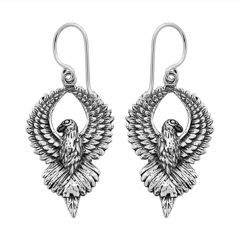 Bali Legacy Eagle Earrings in Sterling Silver 12.15 Grams