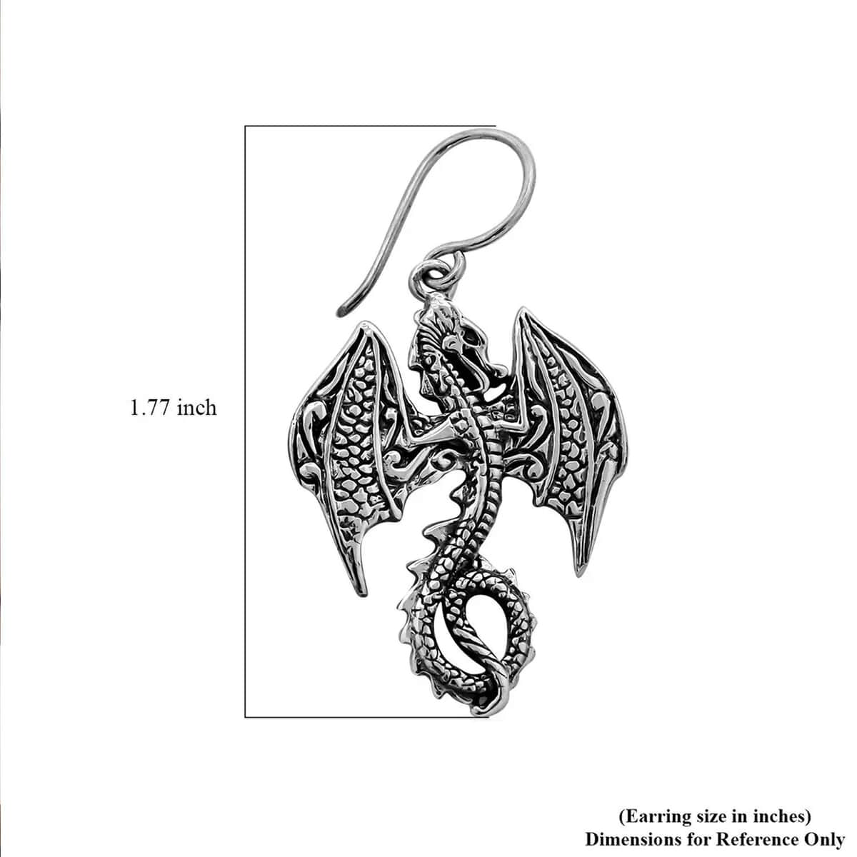 Bali Legacy Sterling Silver Dragon Earrings 12.15 Grams image number 6