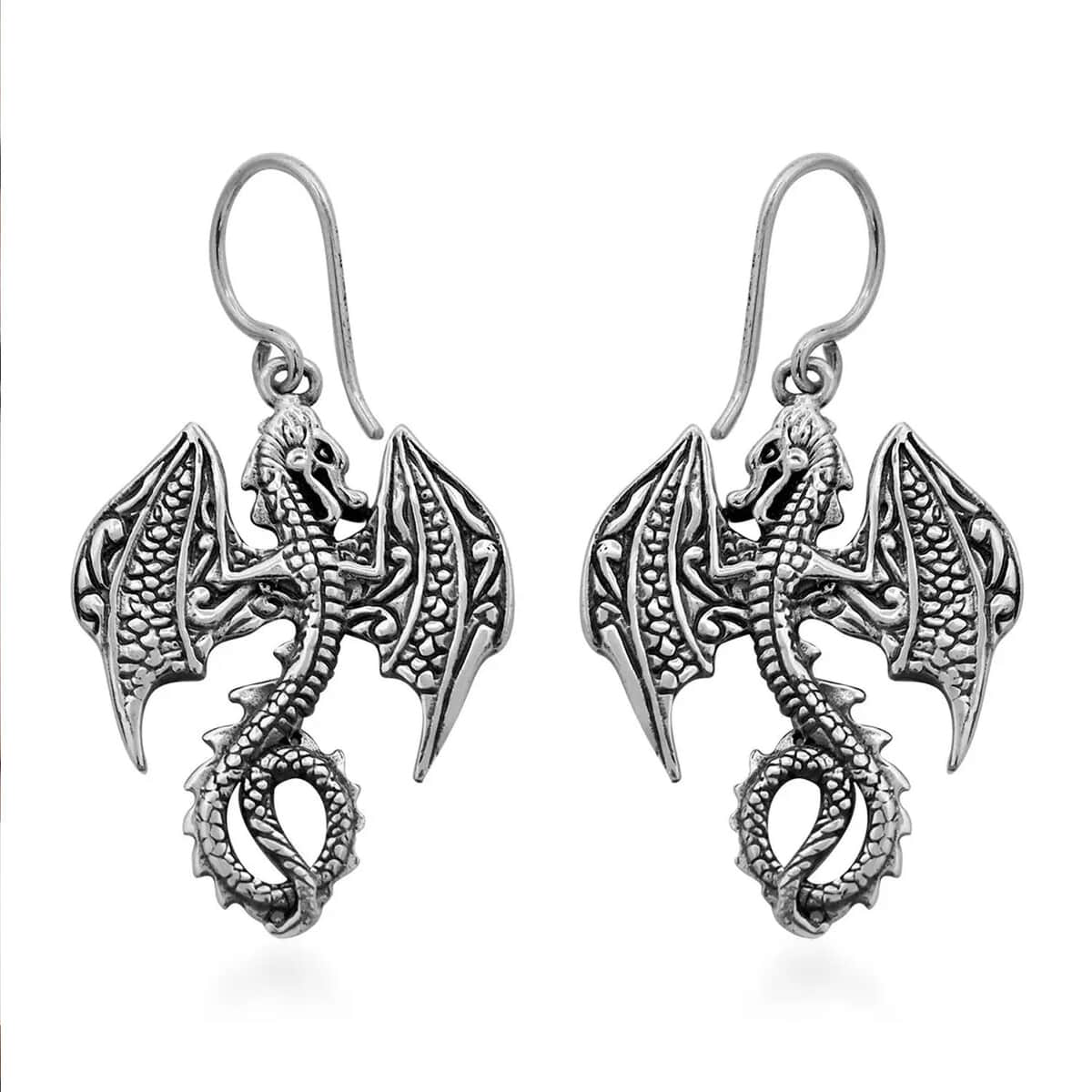 Bali Legacy Sterling Silver Dragon Earrings 12.15 Grams image number 7