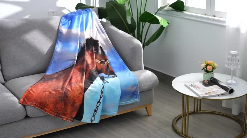 Homesmart Digital Print Horse Pattern Flannel Blanket (60"x80") (Microfiber)