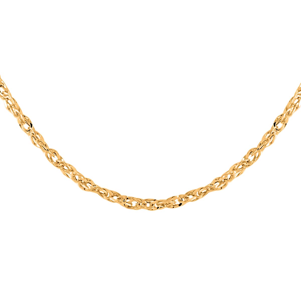 Gold Singapore Chain Necklace, Italian 18K Yellow Gold Necklace, Gold Singapore Necklace, 18 Inch Necklace 1.40 Grams image number 0