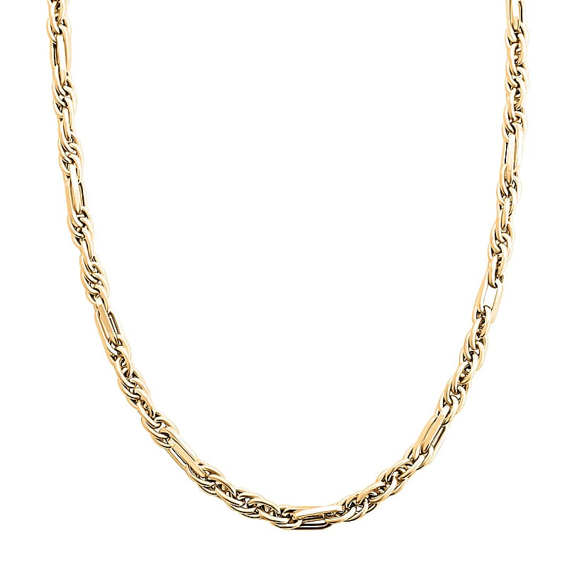 Moderna Figarope Italian 14K Yellow Gold Chain Necklace , Gold Necklace , Gold Jewelry , 18-20 Inch Chain Necklace 6.90 Grams