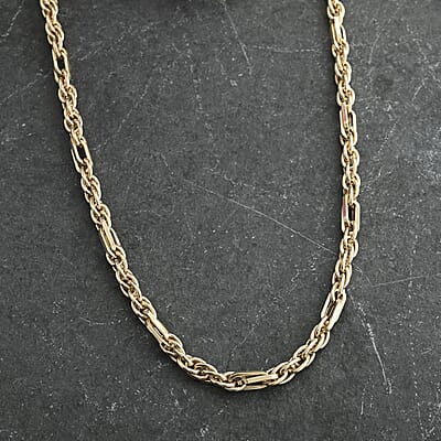 Moderna Figarope Italian 14K Yellow Gold Chain Necklace , Gold Necklace , Gold Jewelry , 18-20 Inch Chain Necklace 6.90 Grams