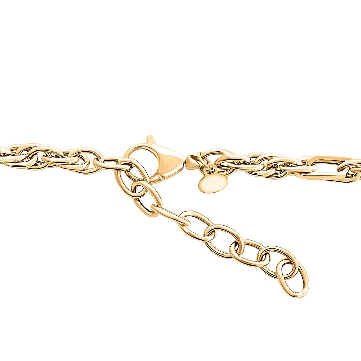 Moderna Figarope Italian 14K Yellow Gold Chain Necklace , Gold Necklace , Gold Jewelry , 18-20 Inch Chain Necklace 6.90 Grams image number 2