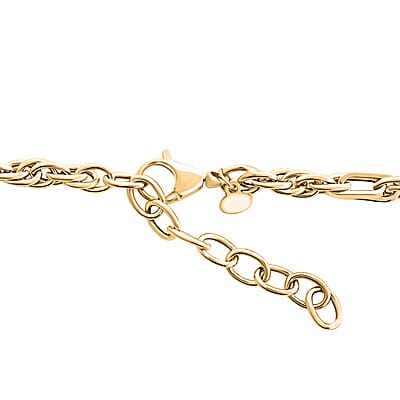Moderna Figarope Italian 14K Yellow Gold Chain Necklace , Gold Necklace , Gold Jewelry , 18-20 Inch Chain Necklace 6.90 Grams