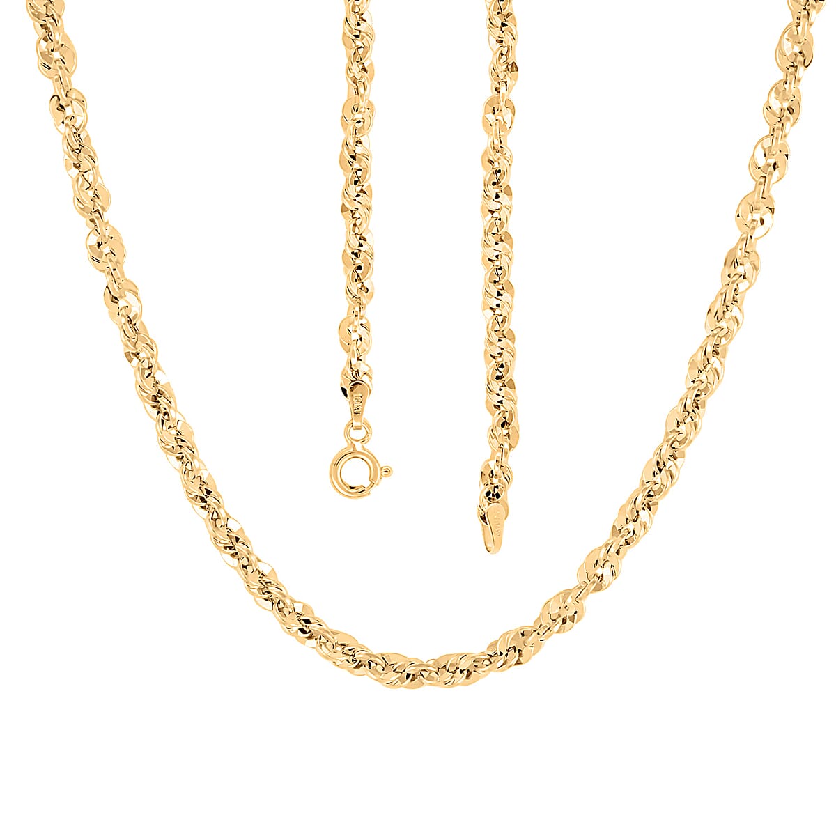 Spirale Rope Italian 10K Yellow Gold 4.5mm Necklace 20 Inches 4.5 Grams image number 3