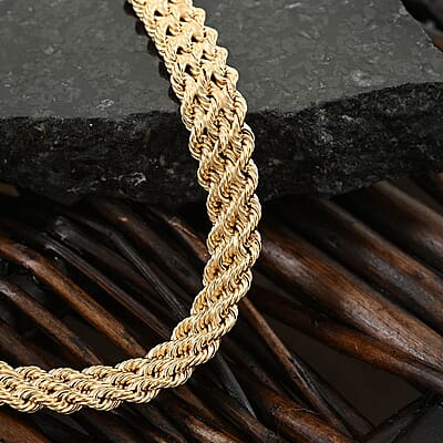 Multistrati Rope Italian 10K Yellow Gold 5.8mm Necklace 20 Inches 7.80 Grams