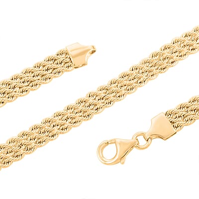 Multistrati Rope Italian 10K Yellow Gold 5.8mm Necklace 20 Inches 7.80 Grams