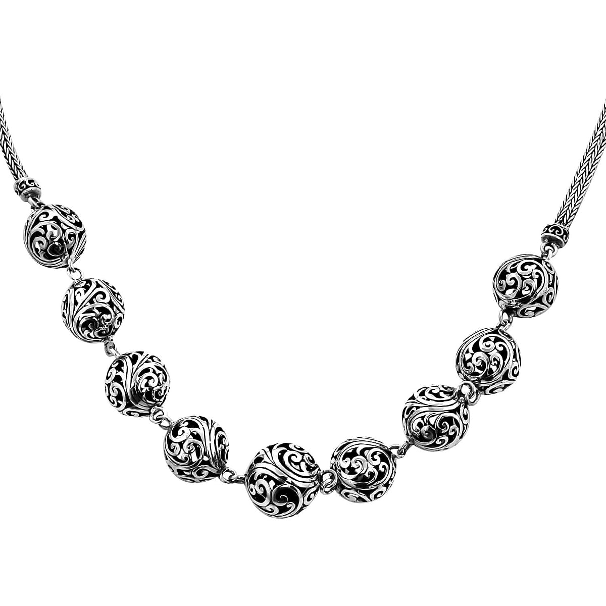 TLV Bali Legacy Sterling Silver Toggle Clasp Round Necklace (20 Inches) (46.20 g) image number 3
