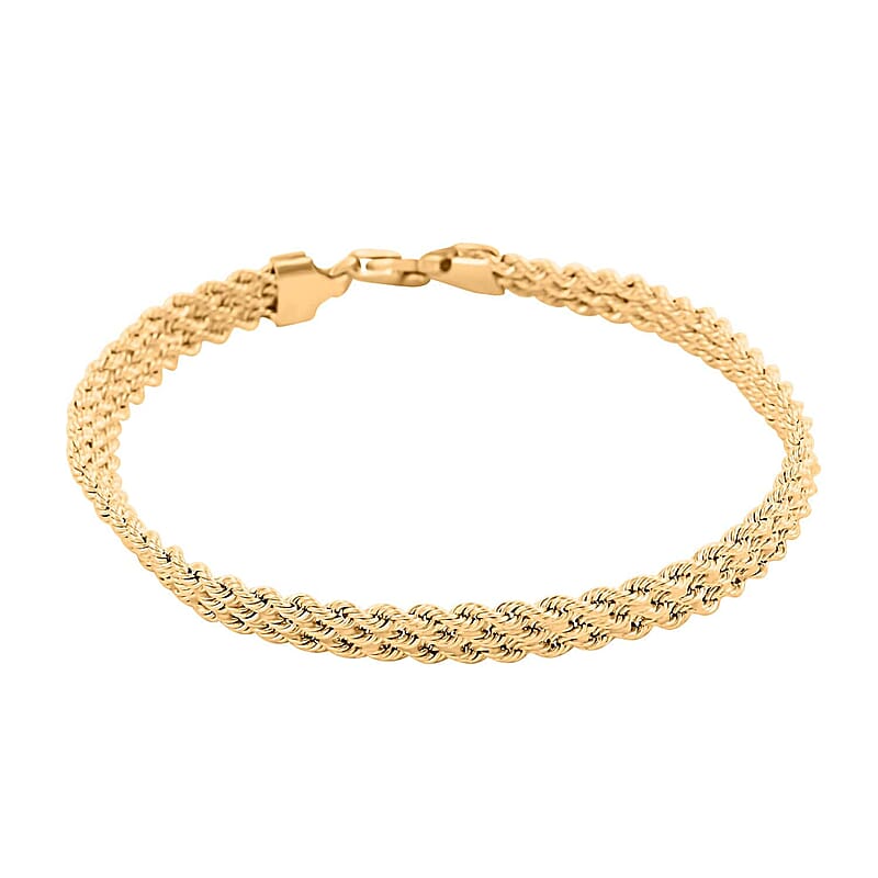 Multistrati Rope Italian 10K Yellow Gold 5.8mm Bracelet (7.50 In) 3.50 Grams