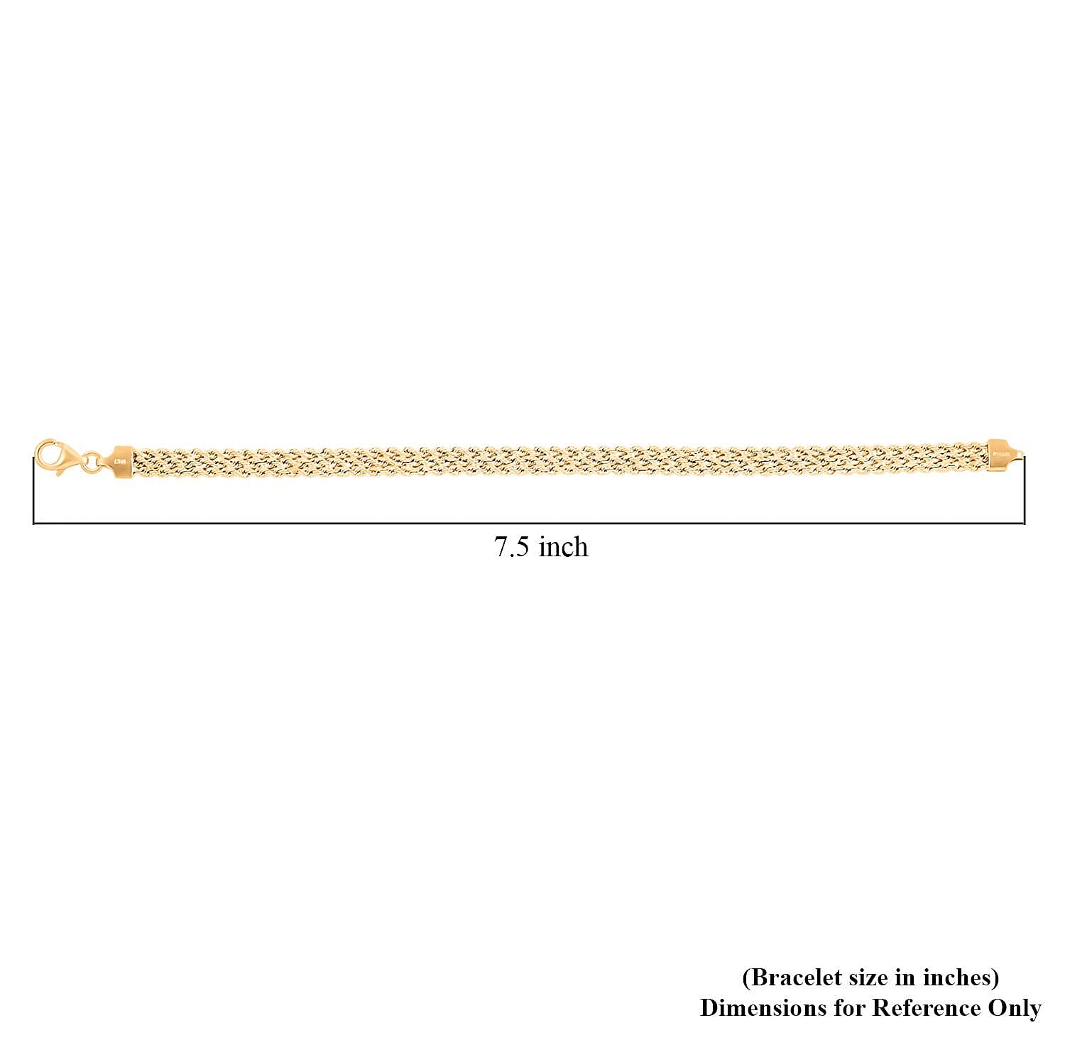 Multistrati Rope Italian 10K Yellow Gold 5.8mm Bracelet (7.50 In) 3.50 Grams