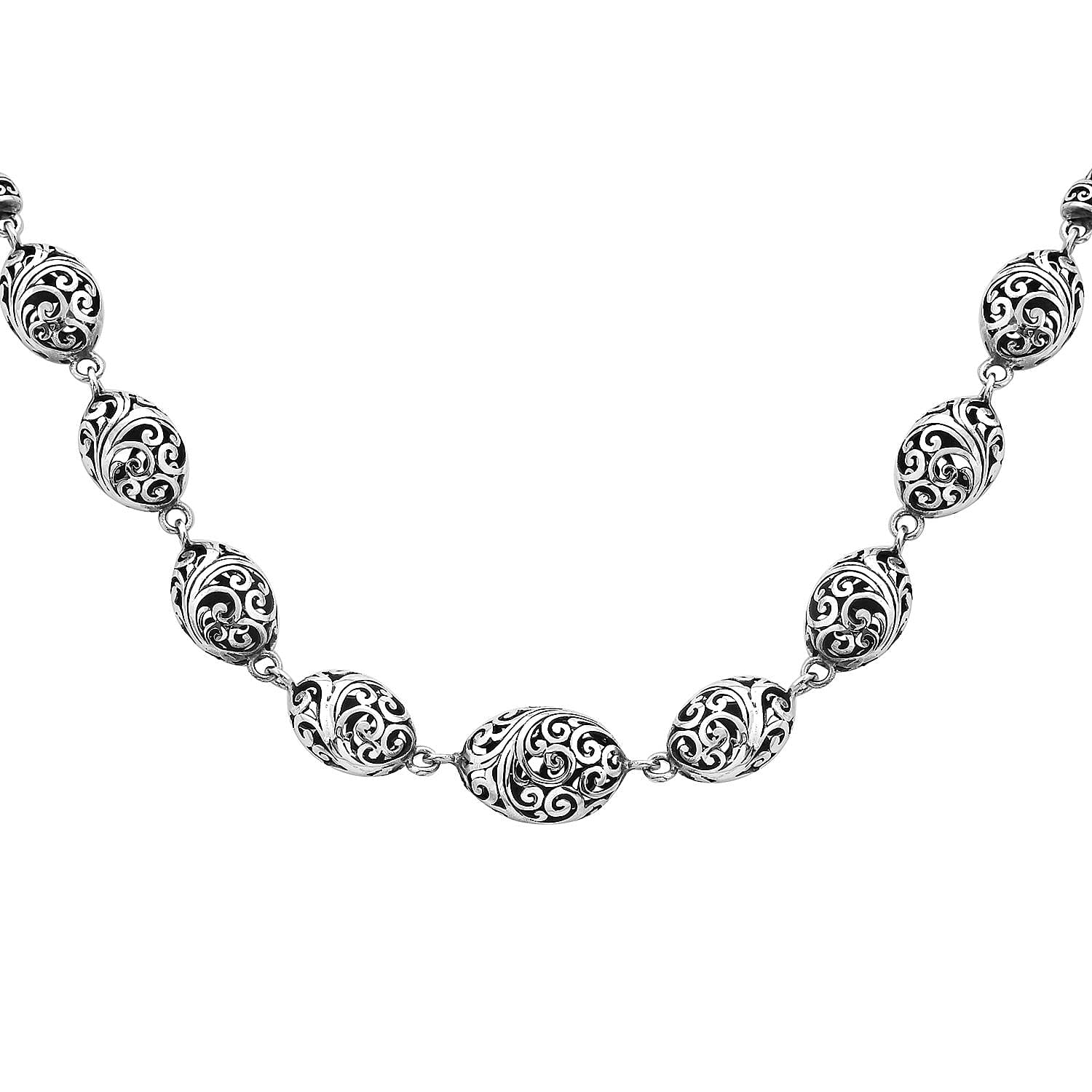 Bali Legacy Sterling Silver Oval Necklace 20 Inches 44.75 Grams