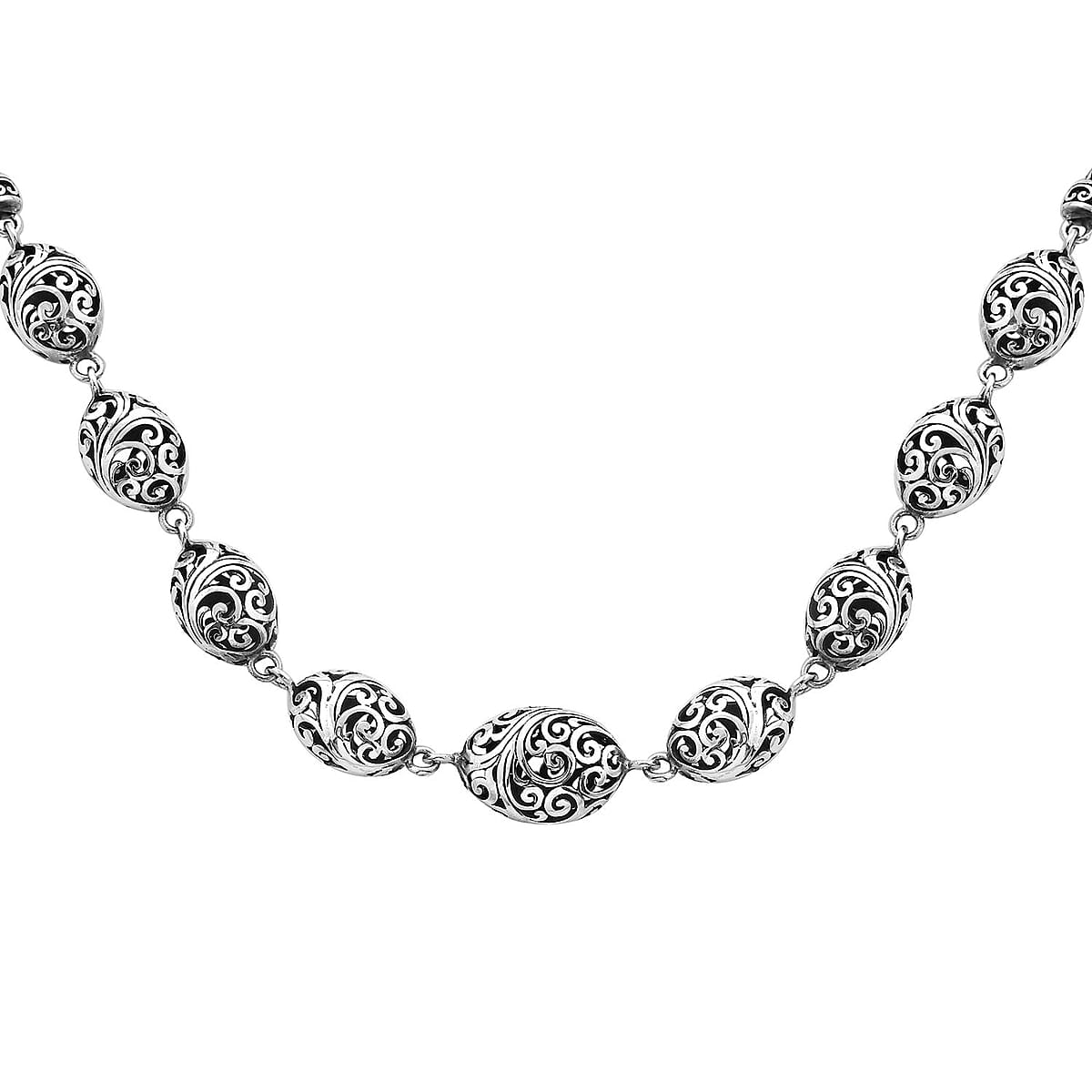 TLV Bali Legacy Sterling Silver Oval Necklace (20 Inches) (44.75 g) image number 3