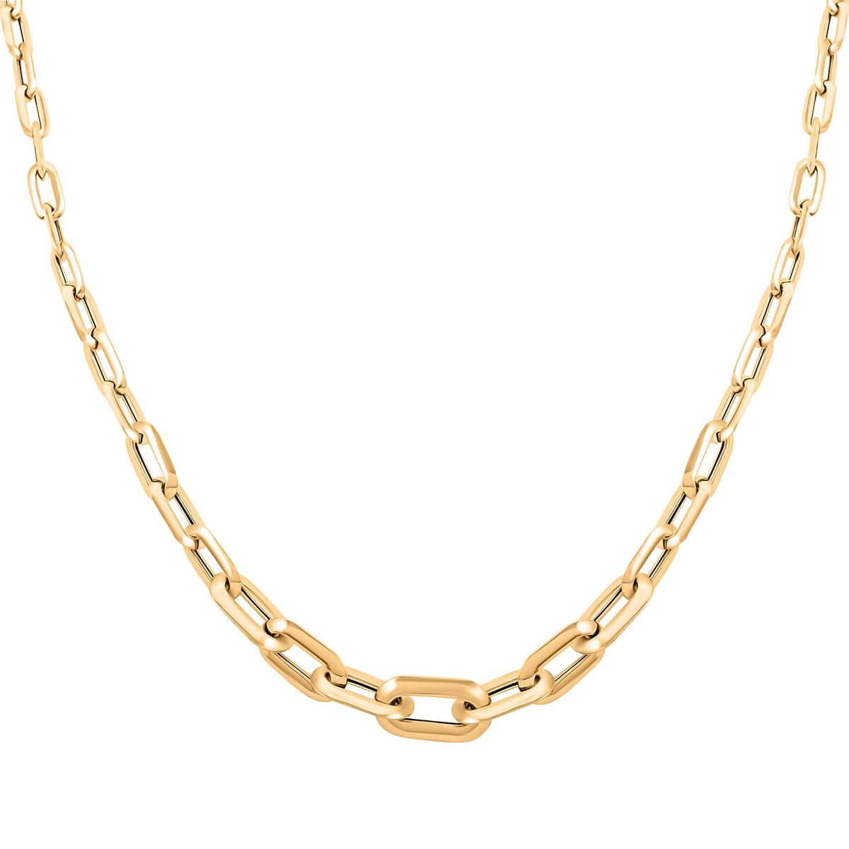 Piramide Italian 10K Yellow Gold Paperclip Necklace 20 Inches 5.80 Grams image number 0