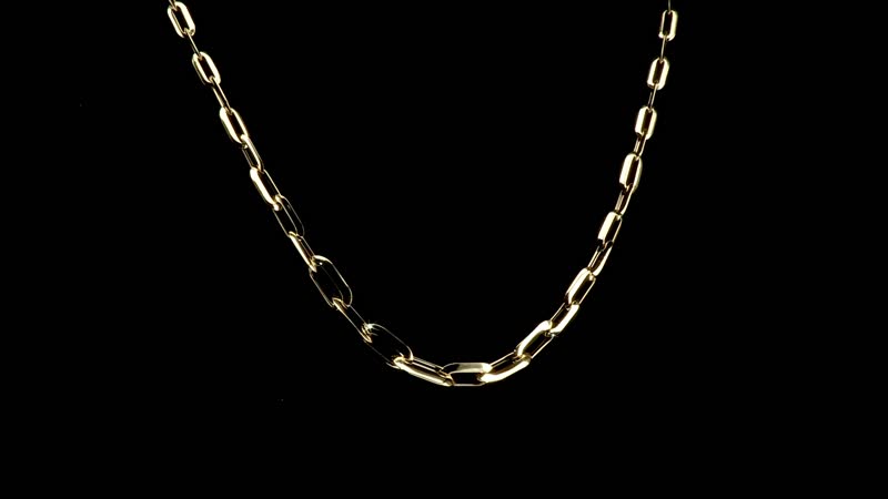 Piramide Italian 10K Yellow Gold Paperclip Necklace 20 Inches 5.80 Grams