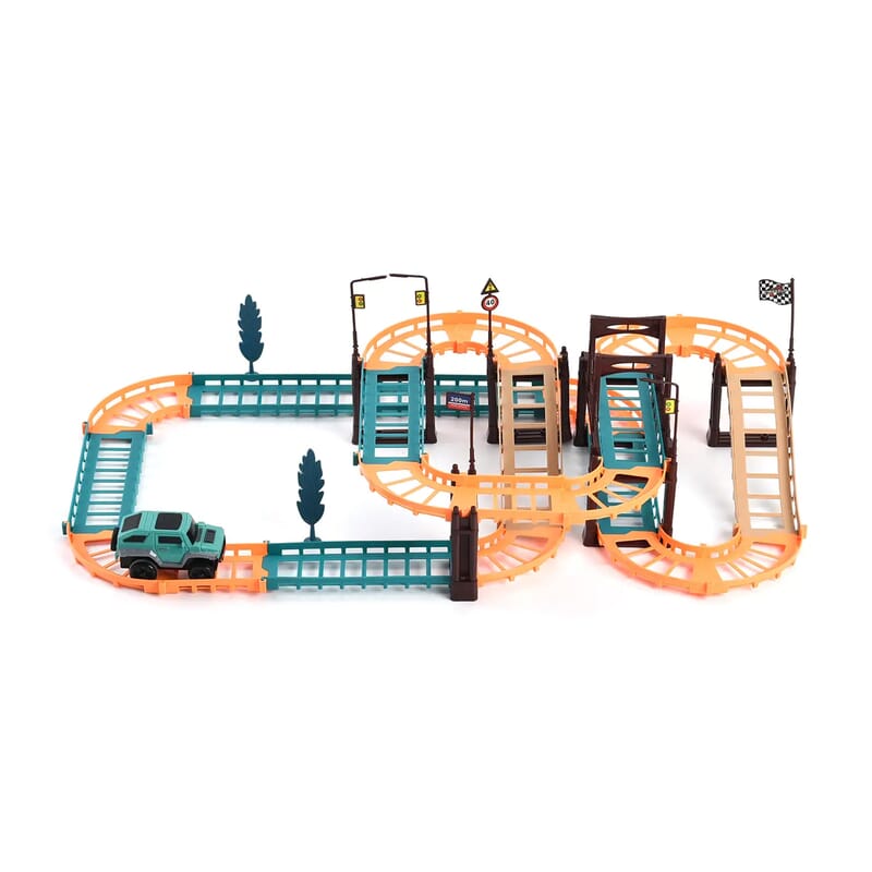 Set of 2 Cars with a 44pcs Pattern Track (1xAA Battery Not Included)