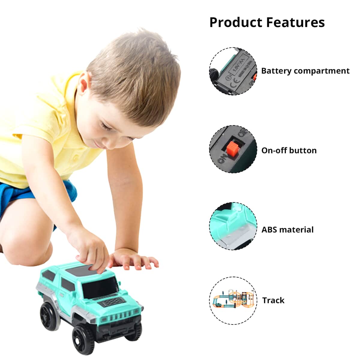 Set of 44pcs Parent-child Interactive Pattern Track, 1 Car and 2 Spaceman (1xAA Battery Not Included) image number 2