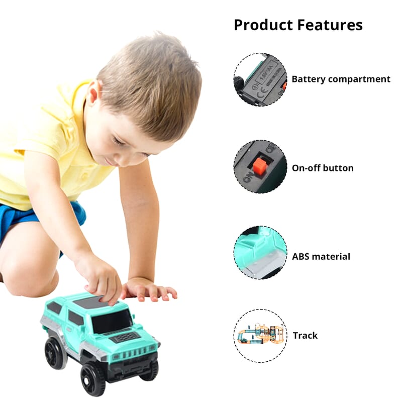 Set of 2 Cars with a 44pcs Pattern Track (1xAA Battery Not Included)
