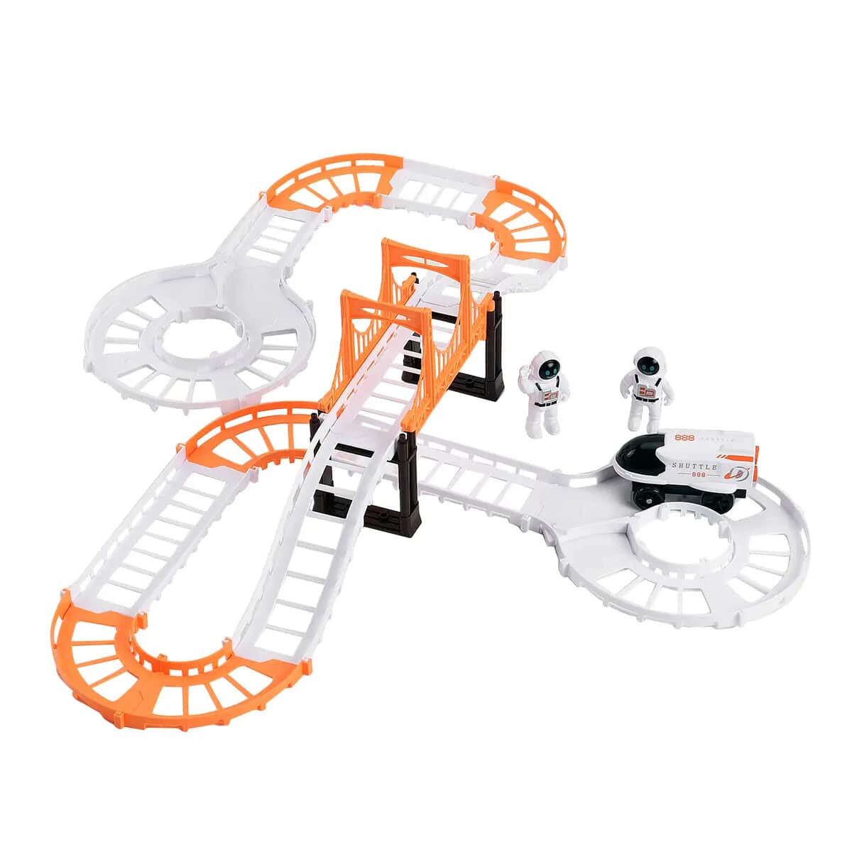Set of 2 Spaceships and 2 Spaceman with a 31pc Track (1xAA Battery Not Included) image number 0