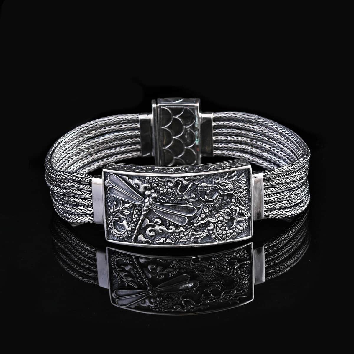 Bali Legacy Sterling Silver Dragon with Dragonfly Bracelet (8.00 In) 61.50 Grams image number 1