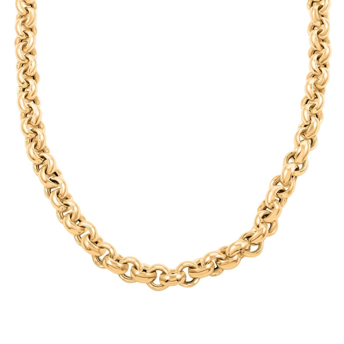 Modena Italian 10K Yellow Gold 10mm Grandissimo Bello Rolo Necklace 20 Inches 27.10 Grams image number 0