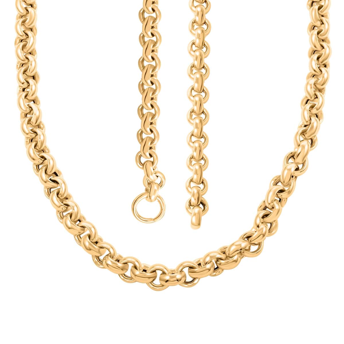 Modena Italian 10K Yellow Gold 10mm Grandissimo Bello Rolo Necklace 20 Inches 27.10 Grams image number 3