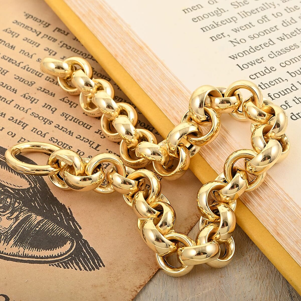 Modena Italian 10K Yellow Gold 10mm Grandissimo Bello Rolo Bracelet (7.50 In) 11.15 Grams image number 1