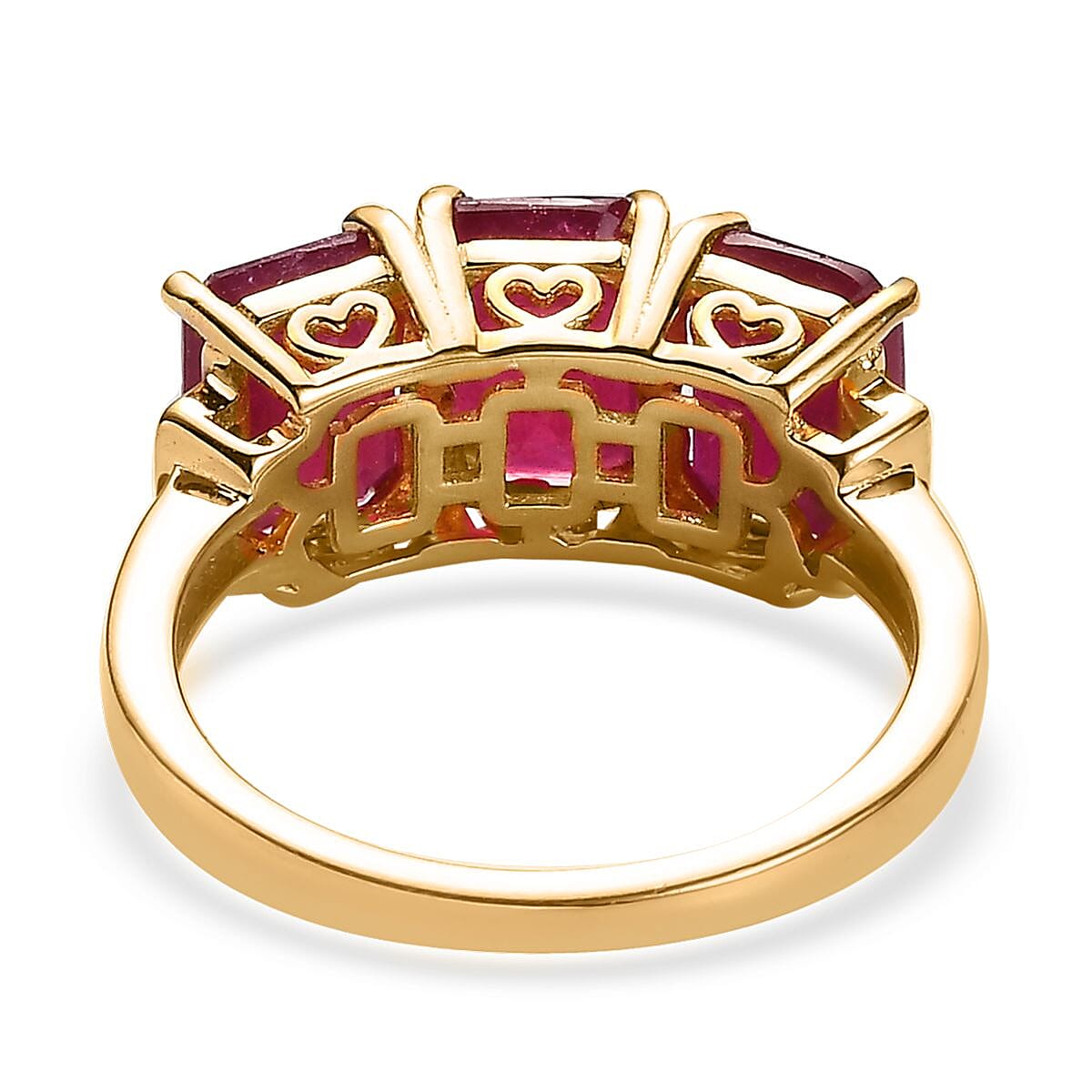 Niassa Ruby (FF) and Champagne Zircon Ring in Vermeil Yellow Gold Over Sterling Silver (Size 6.0) 7.00 ctw image number 3
